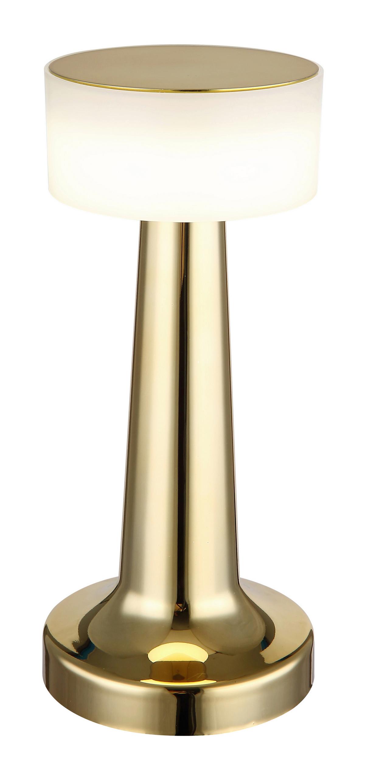 Akku-Tischleuchte 58447m - Messingfarben/Weiß, Basics, Kunststoff (9,5/21,5cm) - Globo