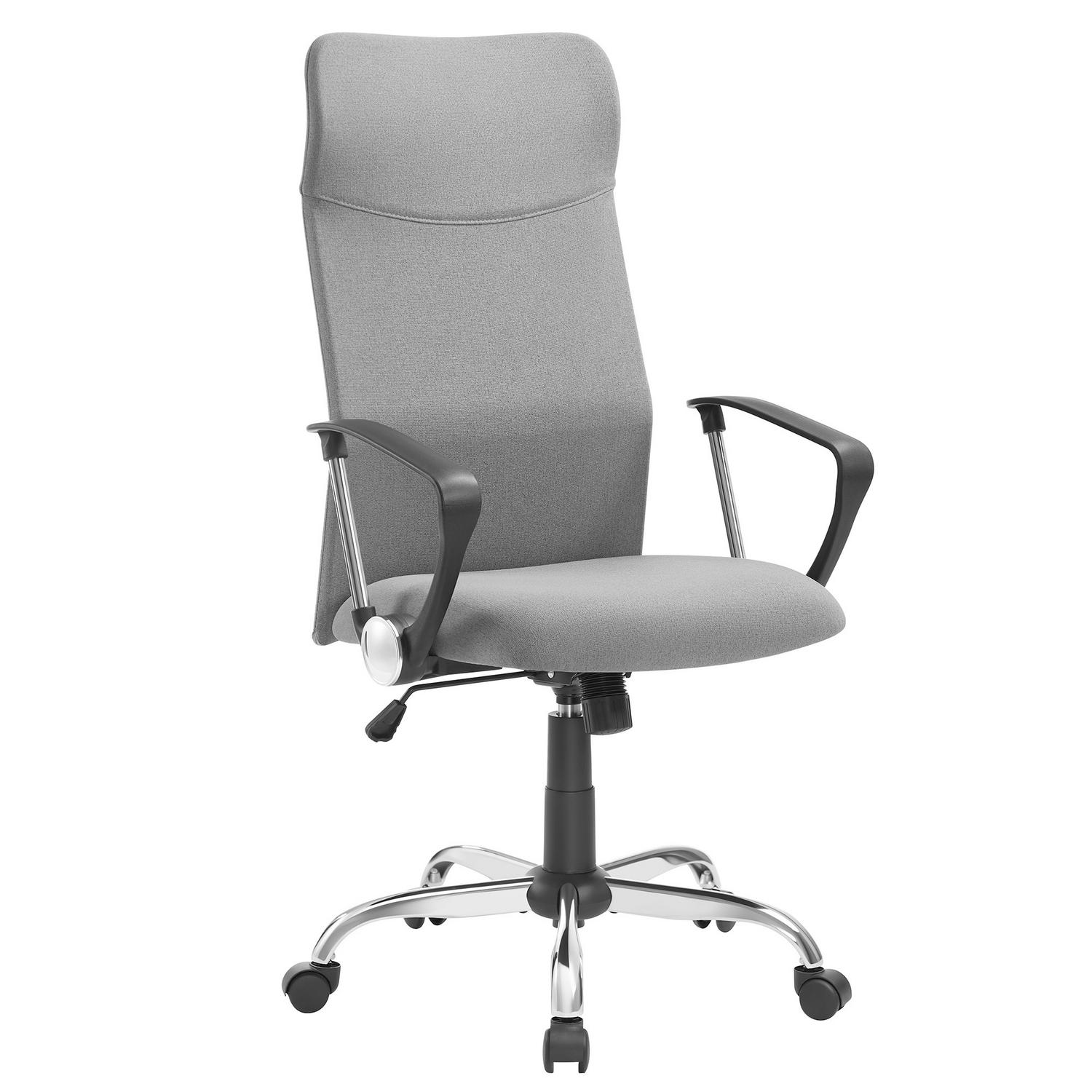 Drehstuhl mit Armlehnen Grau/Schwarz Grau 63x110-120x63 cm
