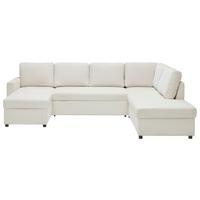 Sedací souprava MARTINA U, pravá, béžový manšestr - černá/béžová, Moderní, kov/dřevo (276/89/204cm) - Mömax