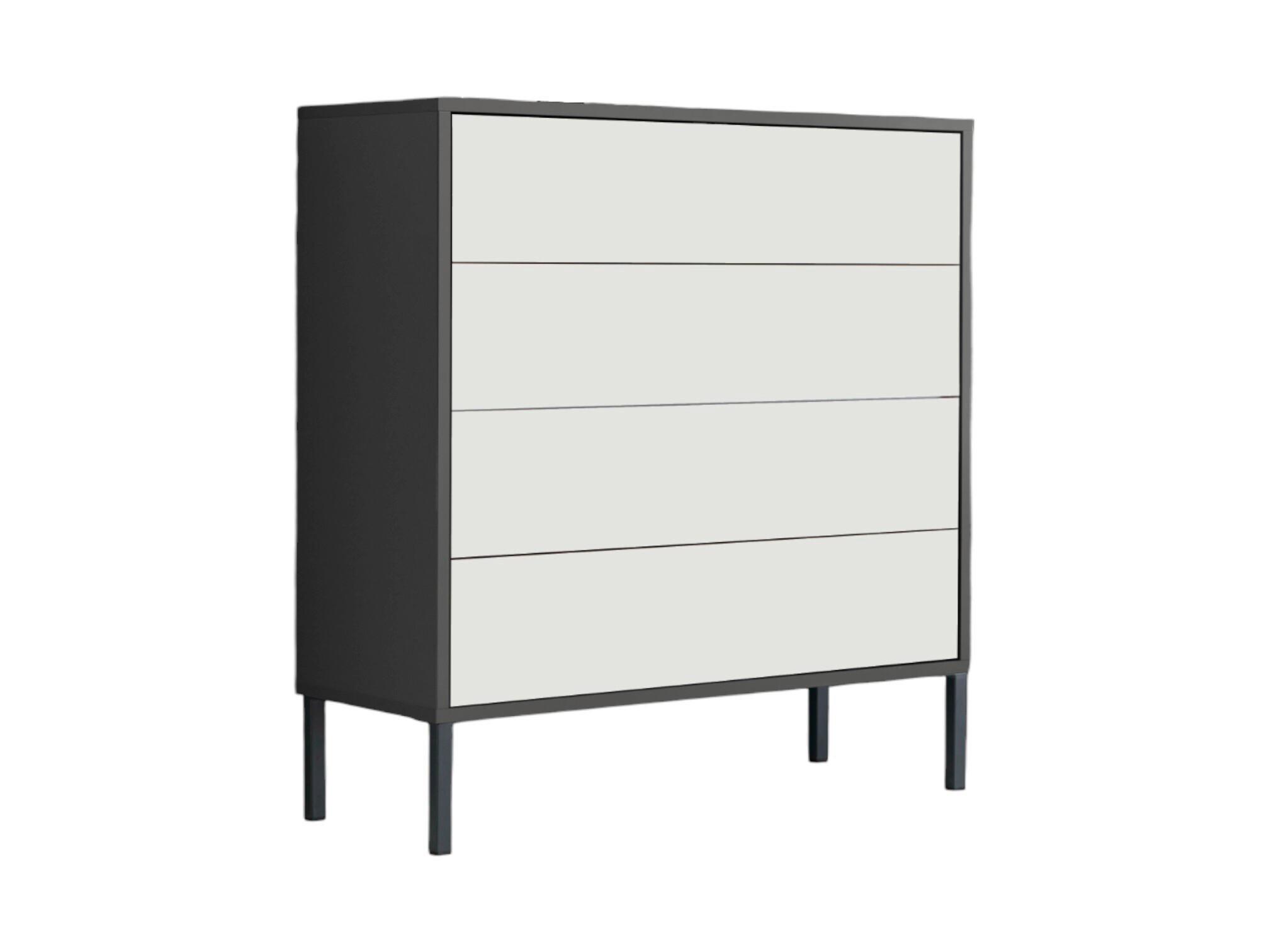 Kommode 79 cm Mailand Typ 3 + Mf, Anthrazit - Anthrazit/Weiß, MODERN, Holzwerkstoff (79/86/33cm) - MID.YOU