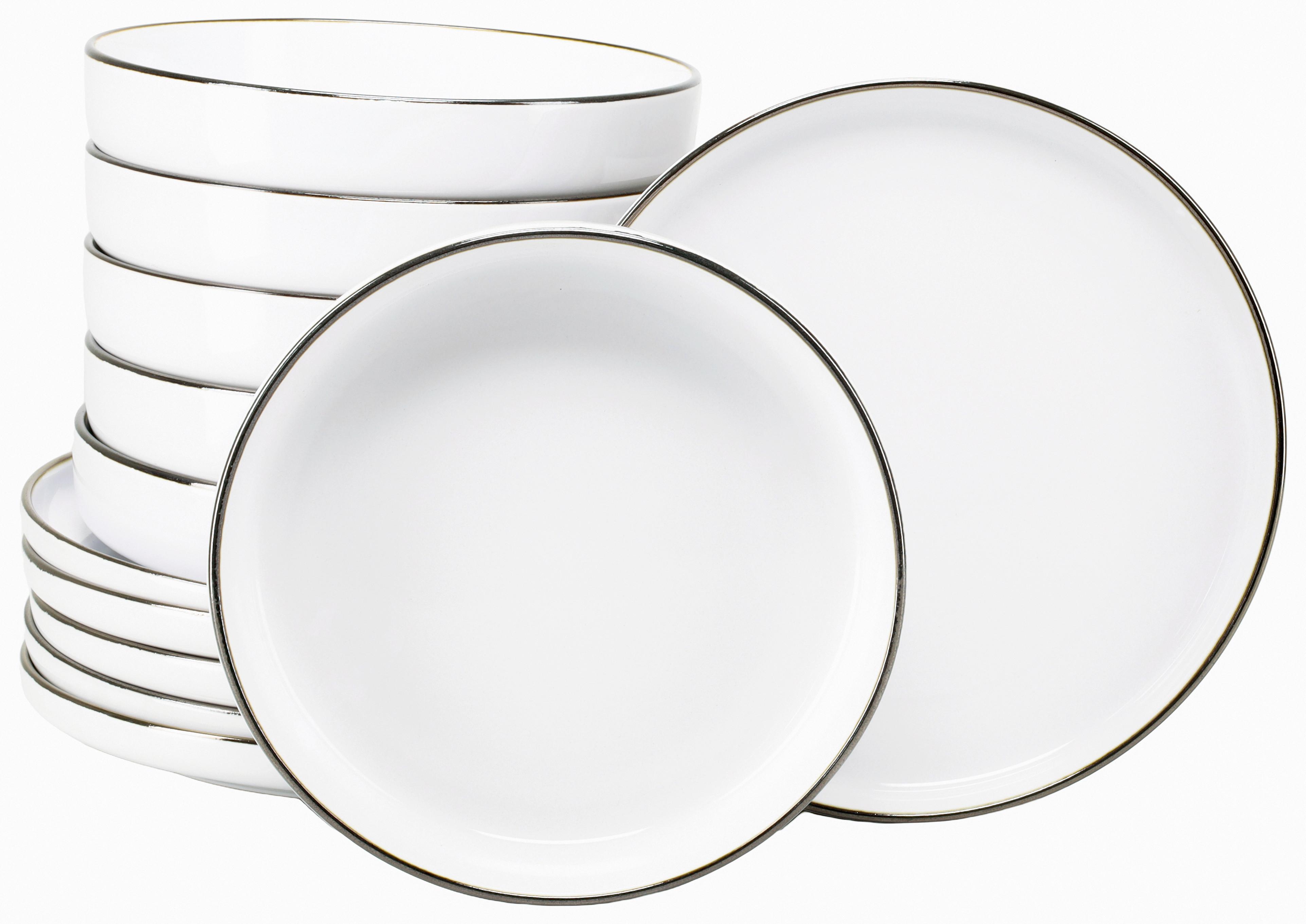 TAFELSERVICE 24798 NORDIC FESTIVE WEISS - Goldfarben/Weiß, Basics, Keramik - Creatable