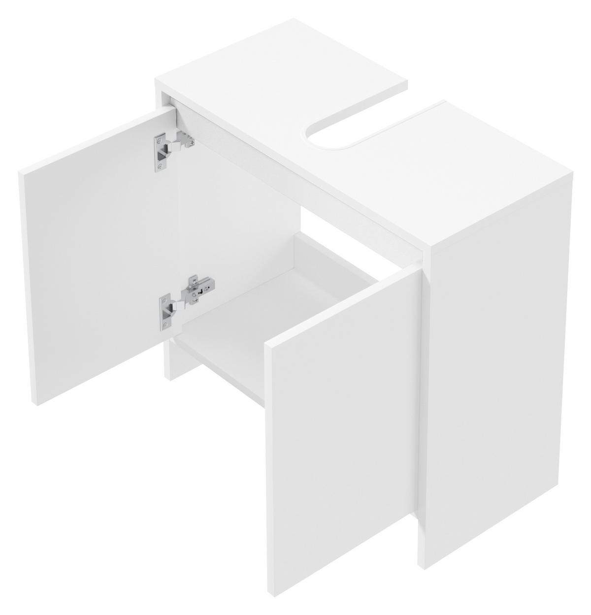 Waschbeckenunterschrank Slito B: 60cm Weiß - Anthrazit/Weiß, Basics, Holzwerkstoff (60/55/28cm) - MID.YOU