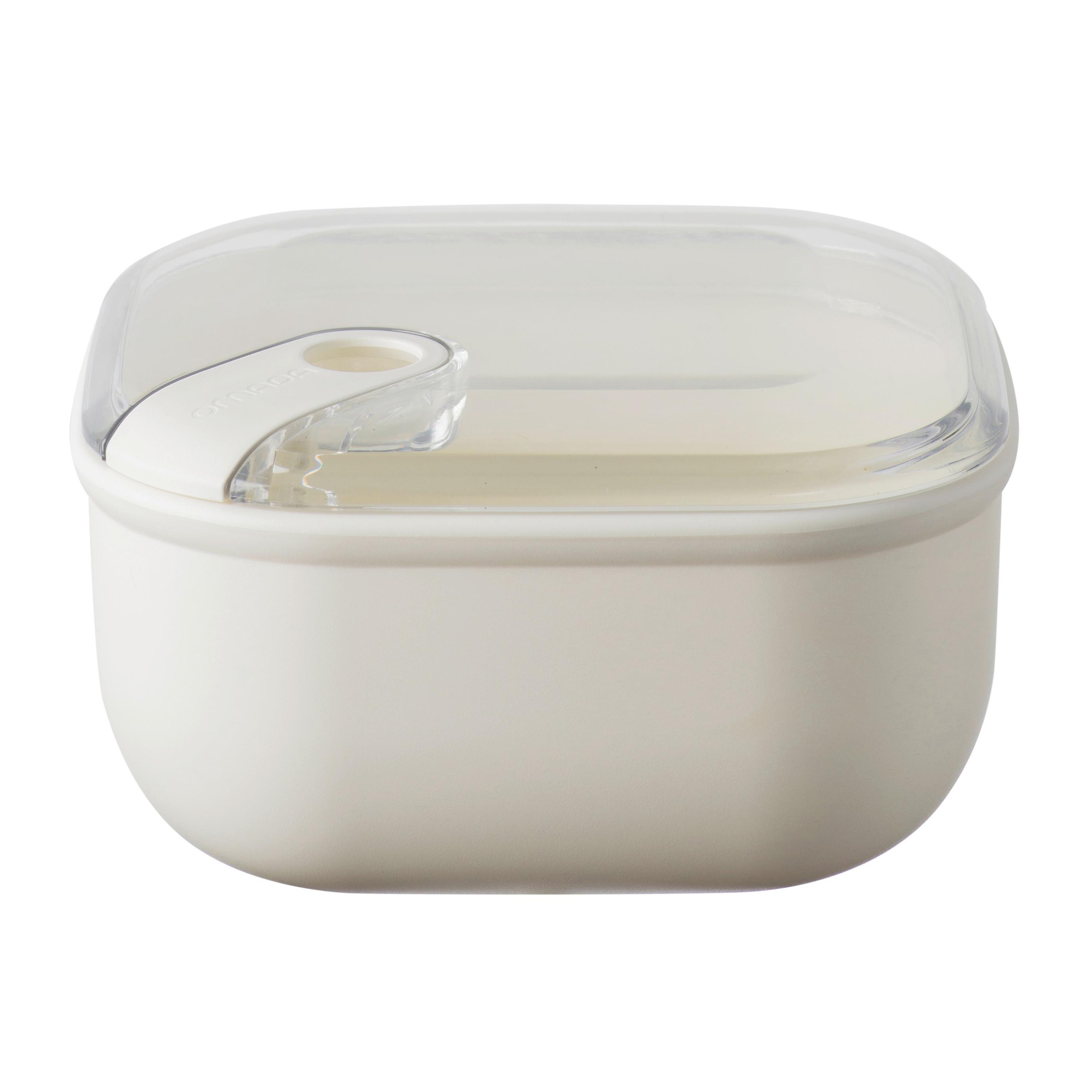 Krabička na potraviny LEANDRA krémová cca 1 l - krémová, Basics, plast (16/16/8,7cm)