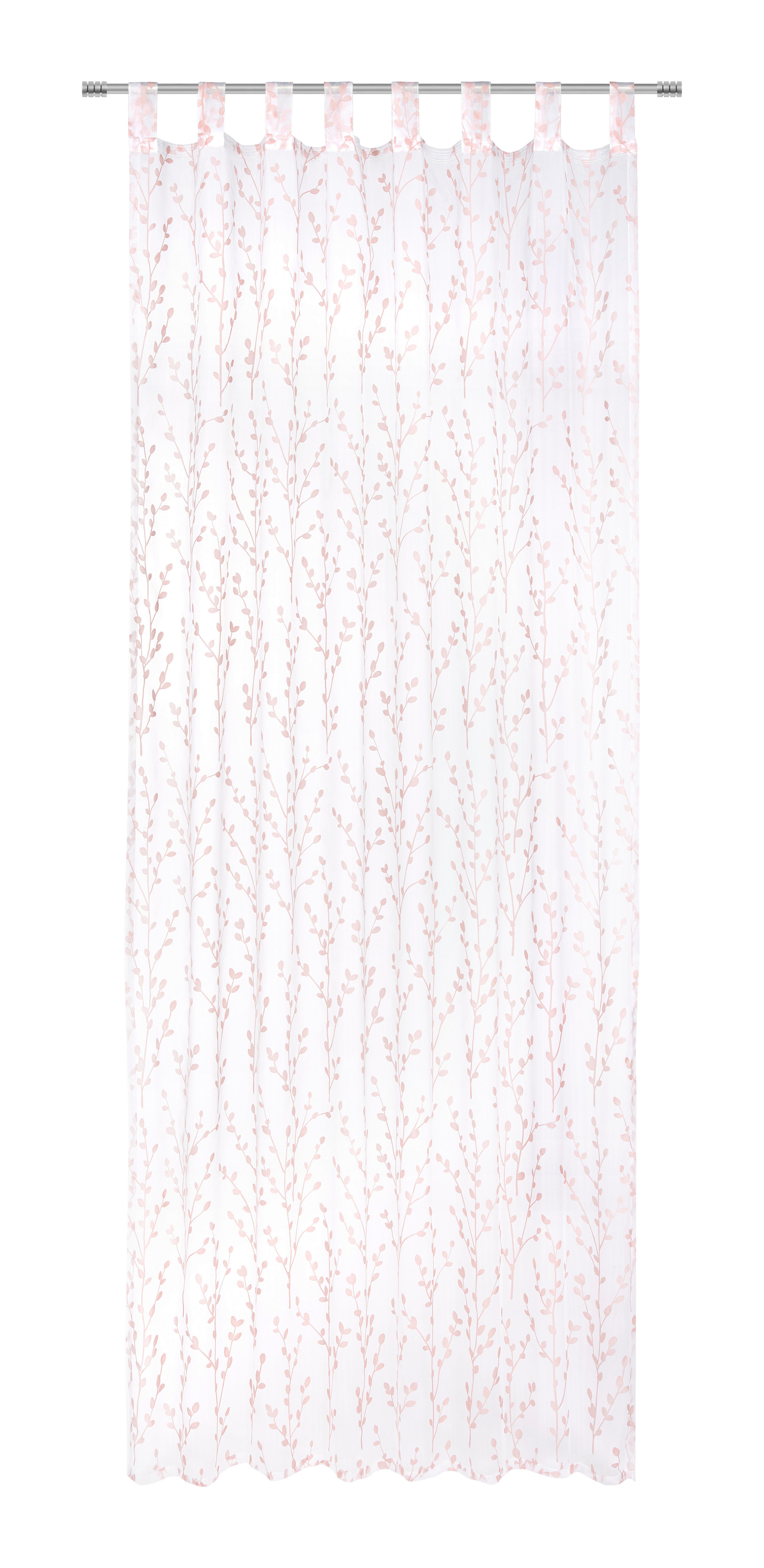 Závěs S Poutky Christiane, 140/250cm, Růžová - starorůžová, Konvenční, textil (140/250cm) - Modern Living