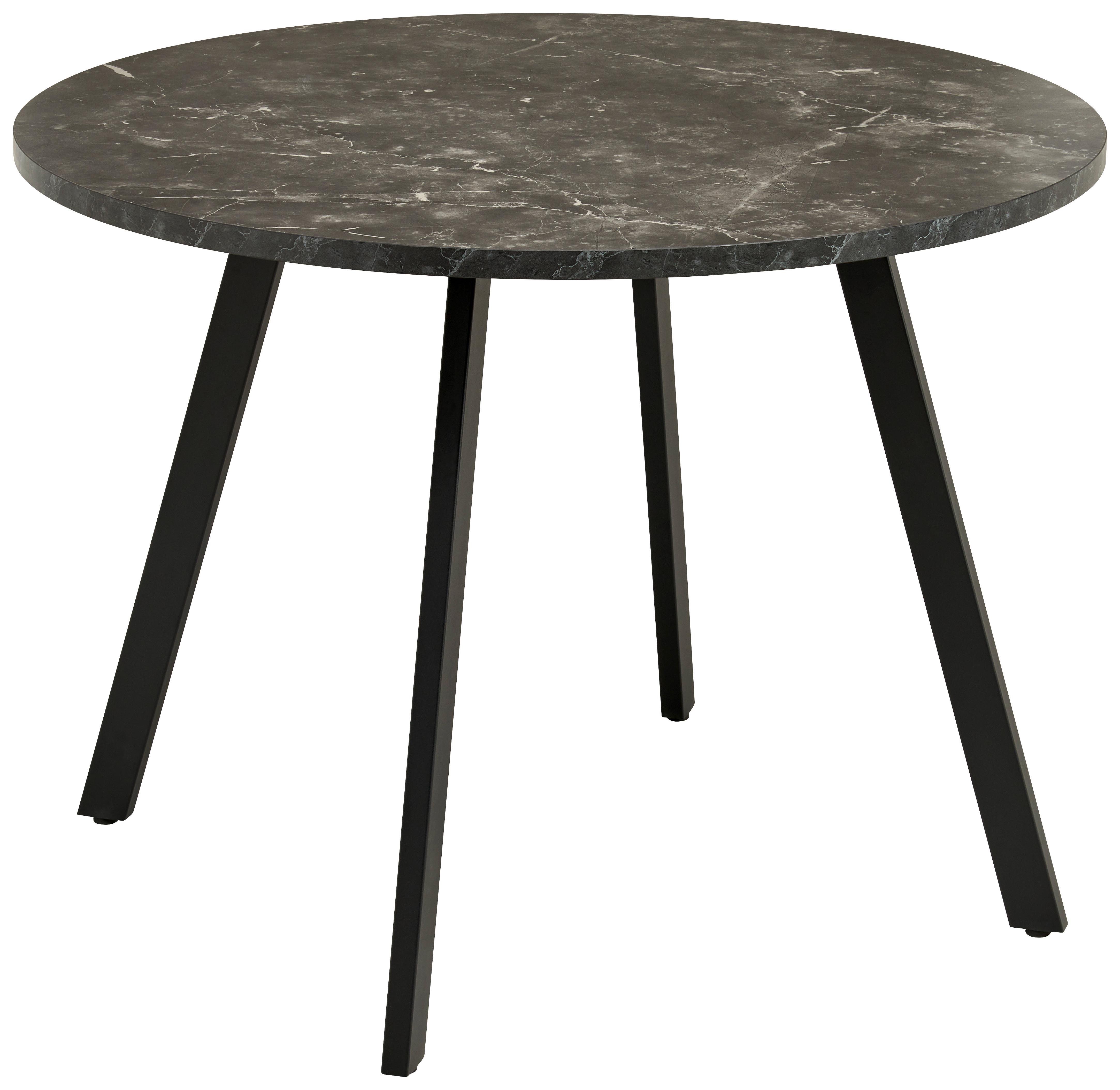 Esstisch Andre Melamin Schwarz, B: 100 Cm - Schwarz, KONVENTIONELL, Holzwerkstoff/Metall (100/76/100cm) - B&B Italia