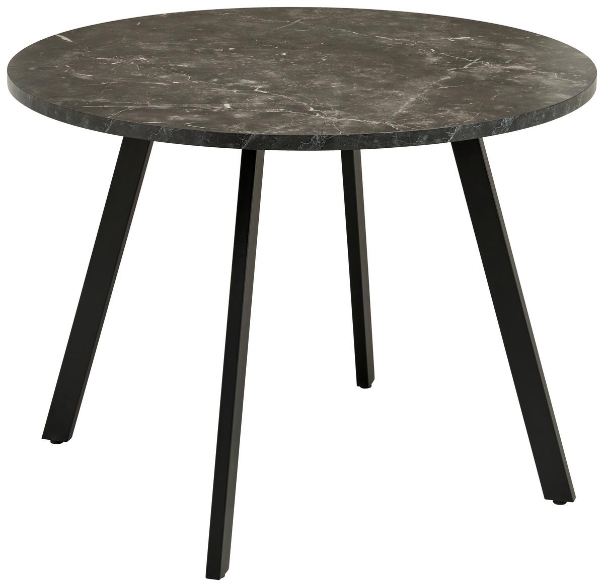 Esstisch Andre Melamin Schwarz, B: 100 Cm - Schwarz, KONVENTIONELL, Holzwerkstoff/Metall (100/76/100cm) - B&B Italia