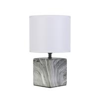Tischleuchte Sabrino Grau / Weiß Marmoroptik m. Schalter - Schwarz/Weiß, ROMANTIK / LANDHAUS, Keramik/Kunststoff (18,5/30,5cm) - James Wood