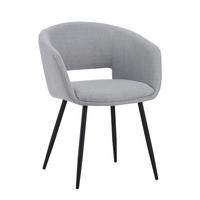 Armlehnstuhl Boden Hellgrau B: 59 Cm - Hellgrau/Schwarz, MODERN, Textil/Metall (59/78/55cm) - MID.YOU