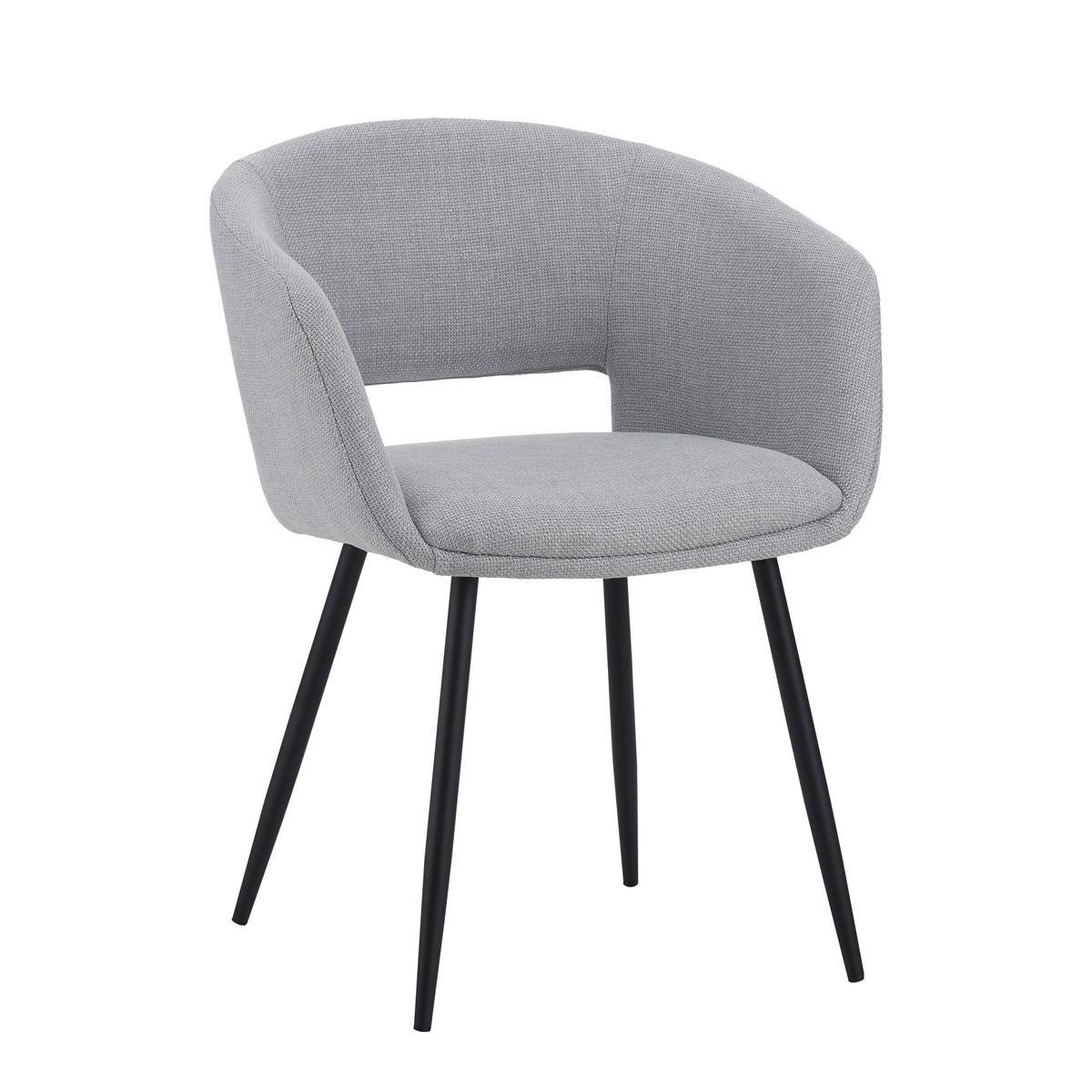 Armlehnstuhl Boden Hellgrau B: 59 Cm - Hellgrau/Schwarz, MODERN, Textil/Metall (59/78/55cm) - MID.YOU