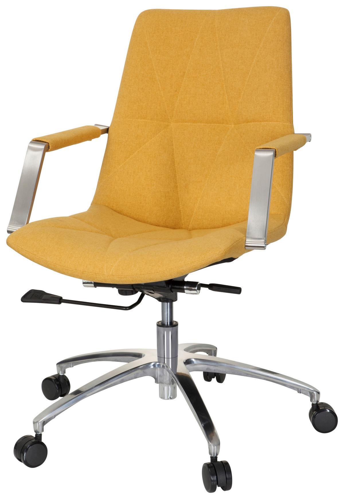 Drehstuhl Saranto Ii Gelb - Gelb/Alufarben, MODERN, Kunststoff/Textil (57/100/75cm) - MID.YOU