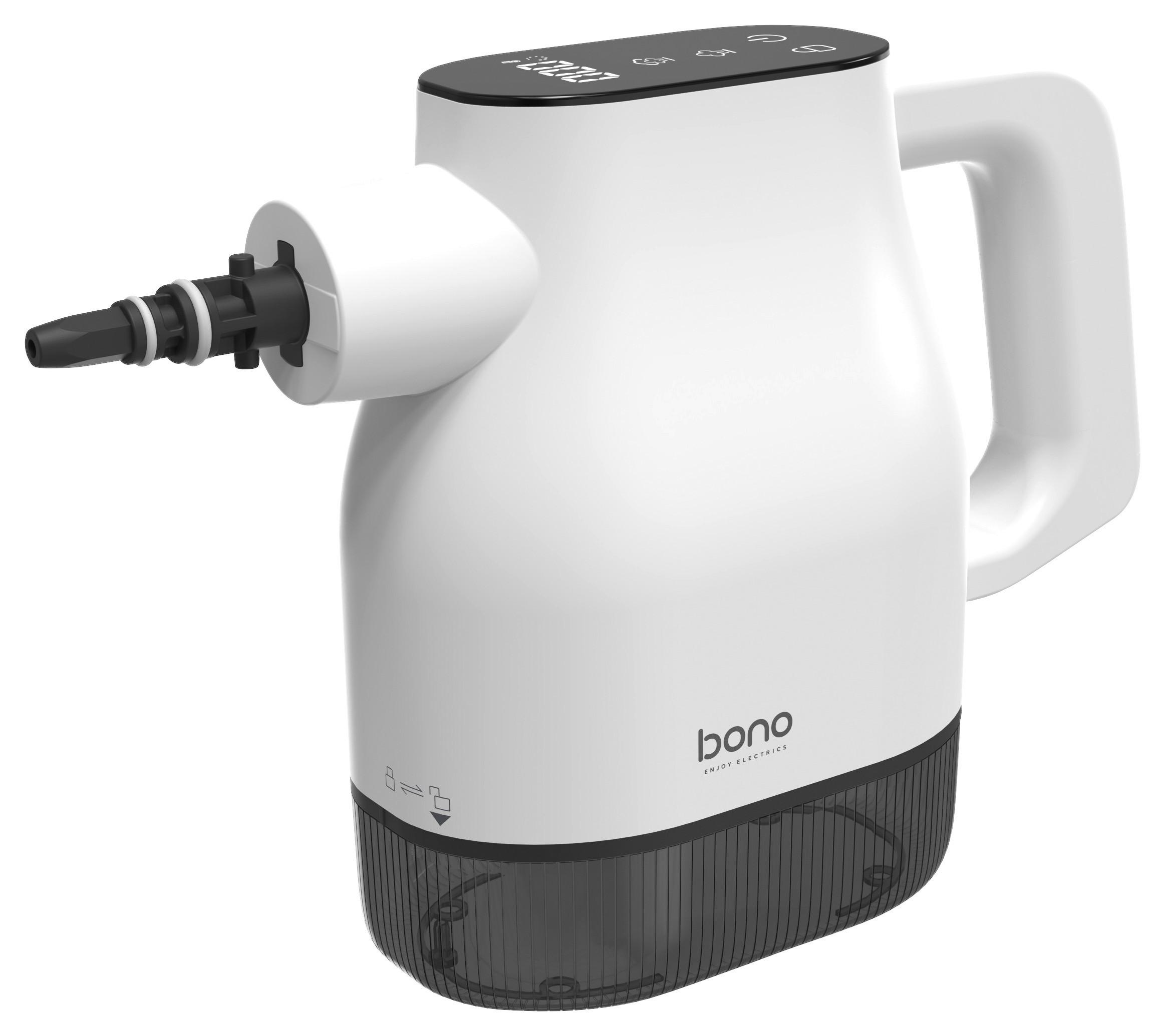DAMPFREINIGER 1350W, 0,4 Liter Tank - Schwarz/Weiß, Basics, Kunststoff/Textil (28,5/9,2/20,5cm) - Bono