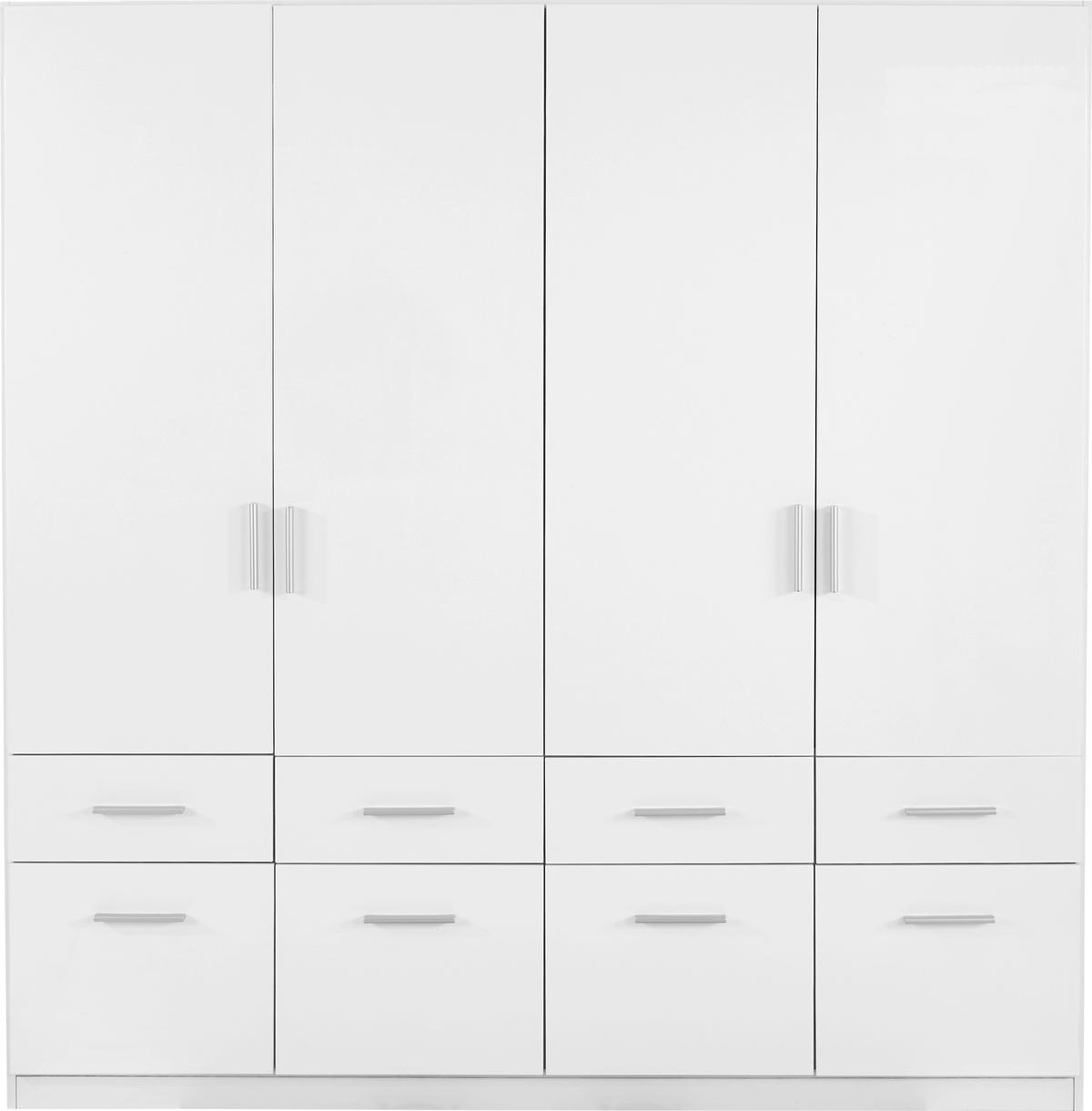 ŠATNÍ SKŘÍŇ CELLE - bílá/barvy hliníku, Moderní, dřevo/plast (181/197/54cm)