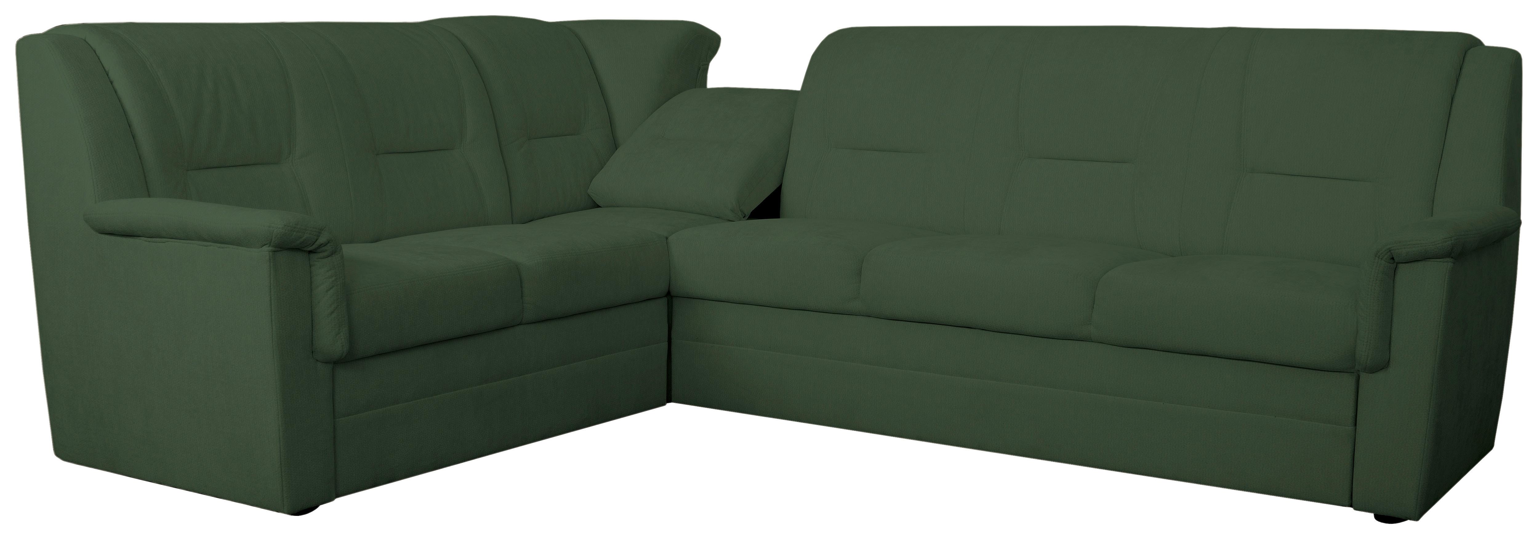 ECKSCHLAFSOFA Rafael, Dunkelgrün 279x224cm - Dunkelgrün/Beige, Trend, Textil (279/224cm)