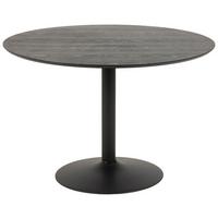 Kulatý jídelní stůl Ibiza, ø 110 cm - černá/barvy jasanu, kov/kompozitní dřevo (110cm)