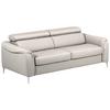 Schlafsofa Pafos Grau Lederlook, Rindsleder B: 203cm - Grau, Design, Leder/Textil (203/77-98/103cm) - MID.YOU