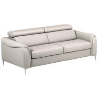 Schlafsofa Pafos Grau Lederlook, Rindsleder B: 203cm - Grau, Design, Leder/Textil (203/77-98/103cm) - MID.YOU