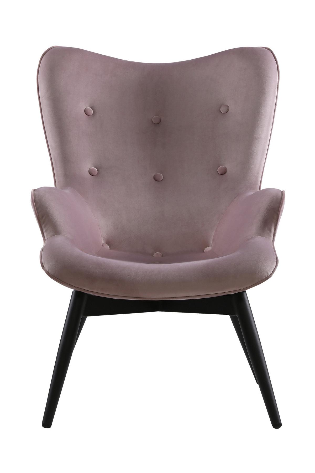 Sessel Rosa B: 80 Cm - Schwarz/Rosa, MODERN, Textil (80/92/99cm) - Livetastic