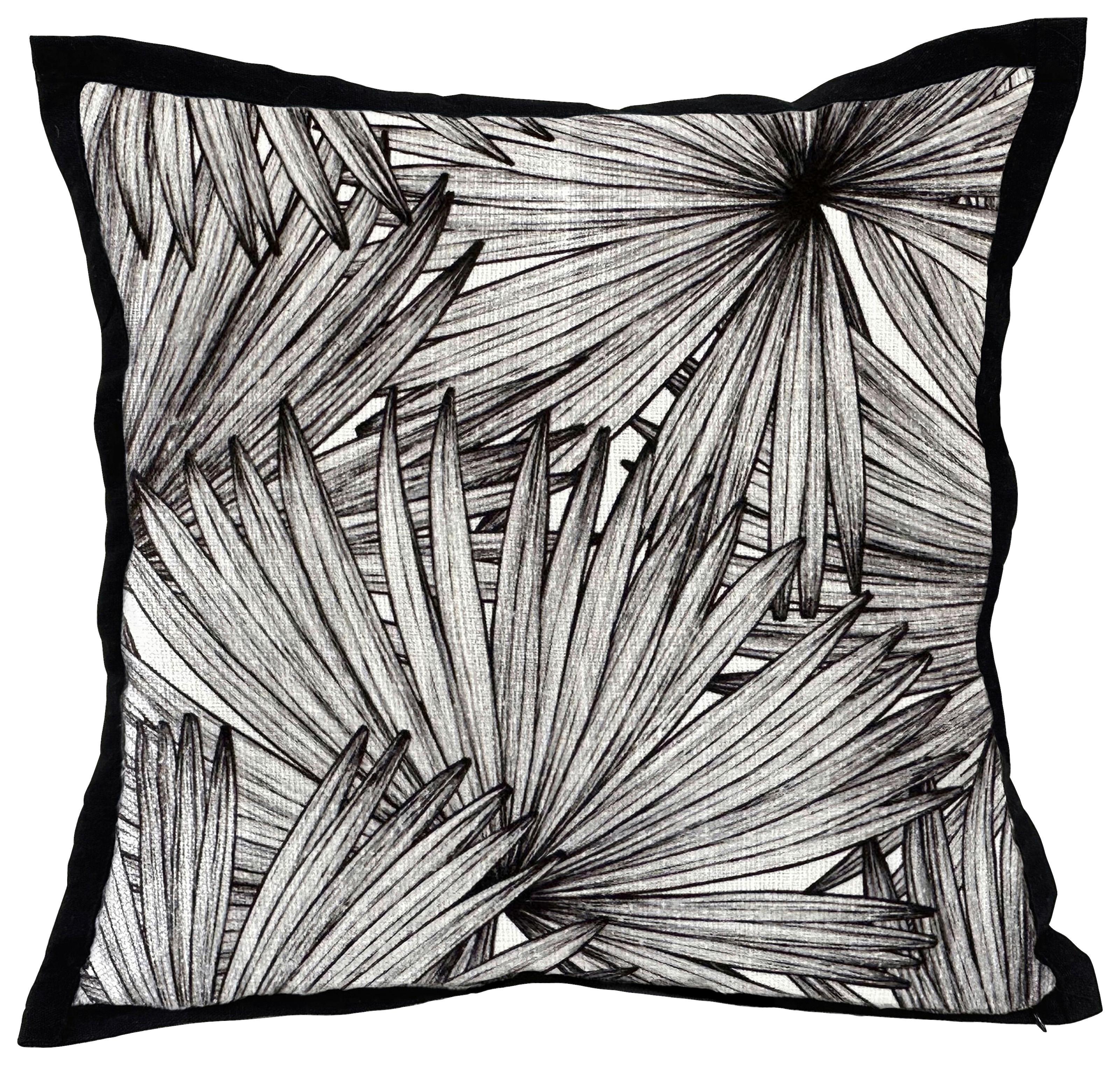 Zierkissen Odette - Schwarz/Weiß, ROMANTIK / LANDHAUS, Textil (45/45cm) - James Wood