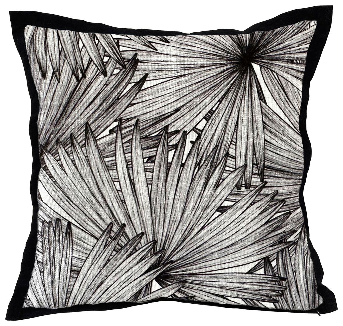 Zierkissen Odette - Schwarz/Weiß, ROMANTIK / LANDHAUS, Textil (45/45cm) - James Wood