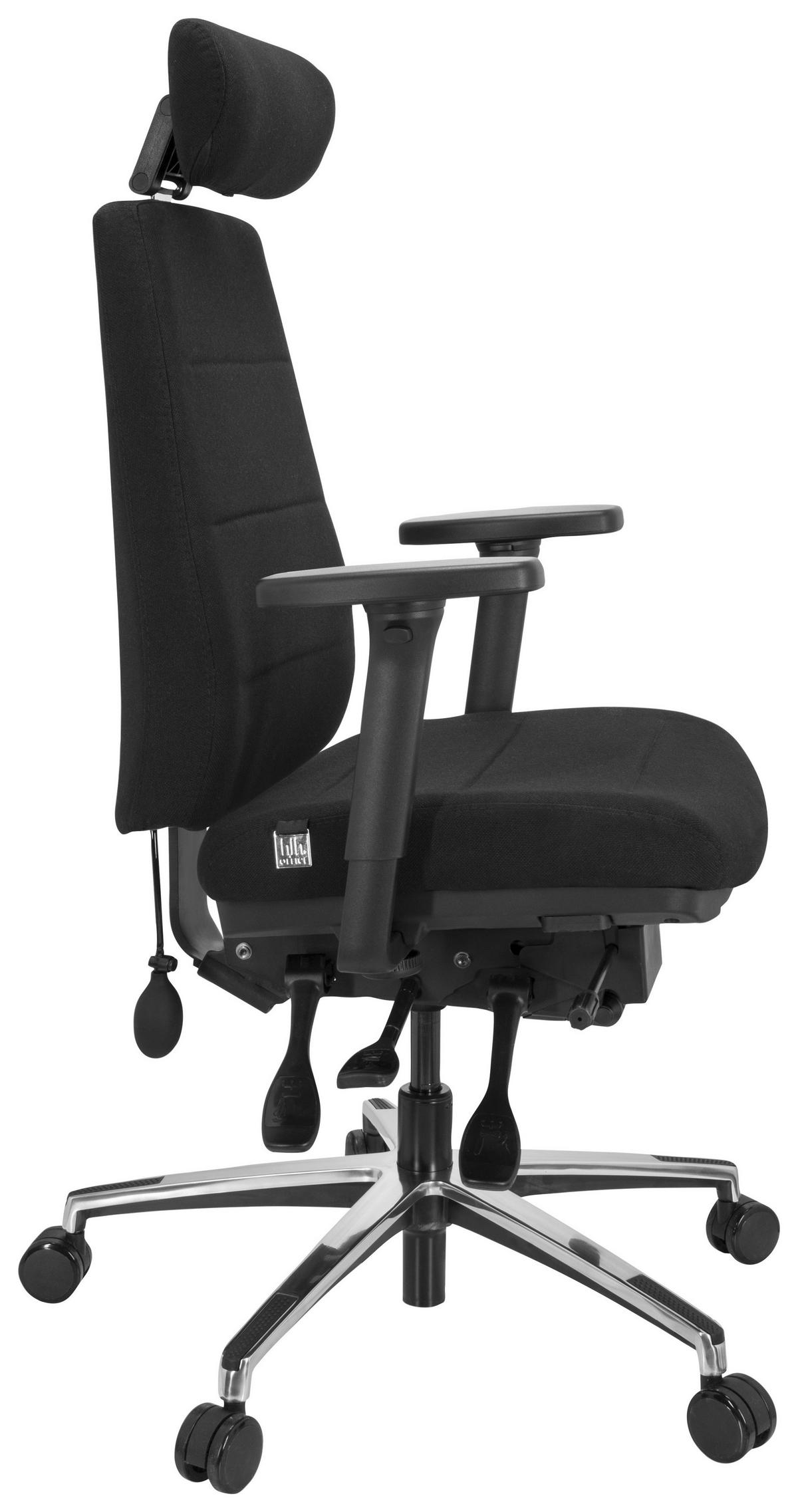 Bürostuhl Phoenix Pro Schwarz Bis 120 Kg - Silberfarben/Schwarz, Basics, Kunststoff/Textil (70/113/56cm) - MID.YOU
