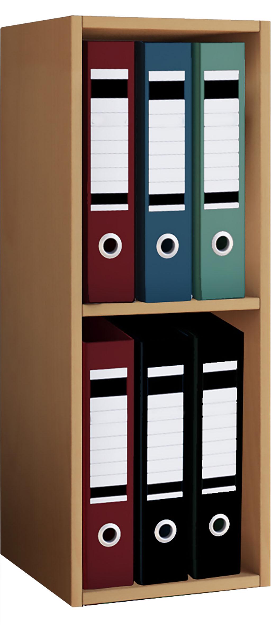 Buchefarbener Aktenschrank mit 34 cm Breite