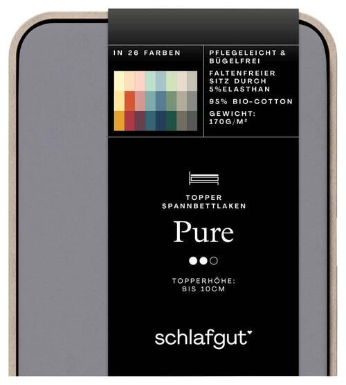 Topper-spannleintuch Pure Topper - Grau, Basics, Textil (180-200/200-220cm) - Schlafgut