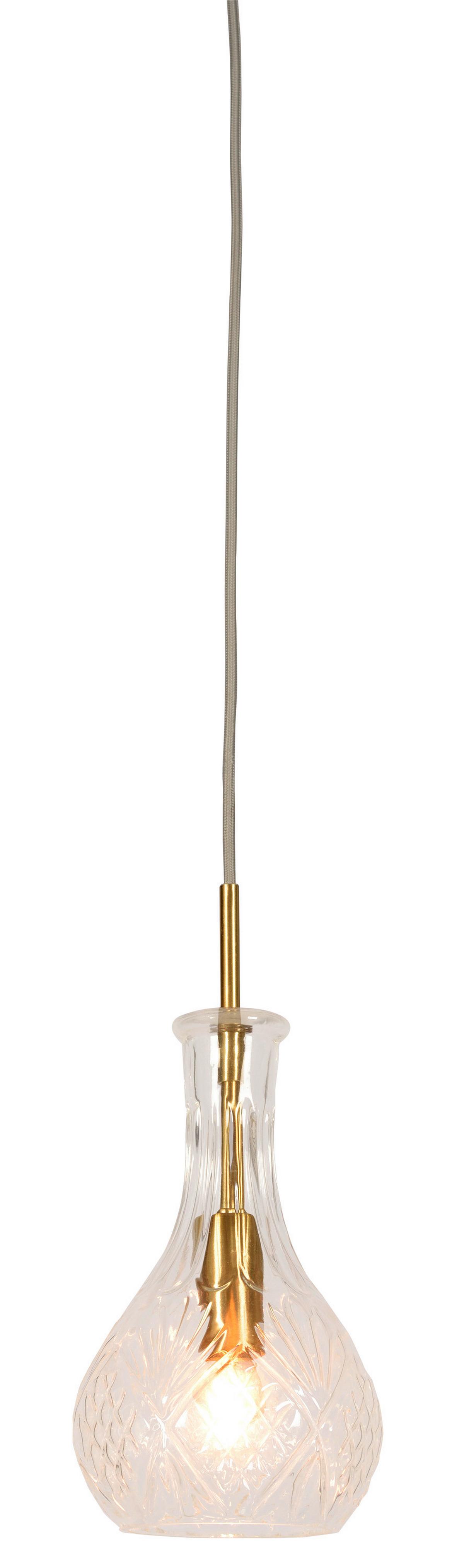 Hängeleuchte Brussels H: 14 cm 1-Flammig - Transparent, Design, Glas (14/14/30cm) - It's about Romi