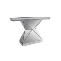 Konsolentisch Silberfarben L: 120cm - Silberfarben, Design, Glas/Holzwerkstoff (120/35,5/81cm) - Livetastic