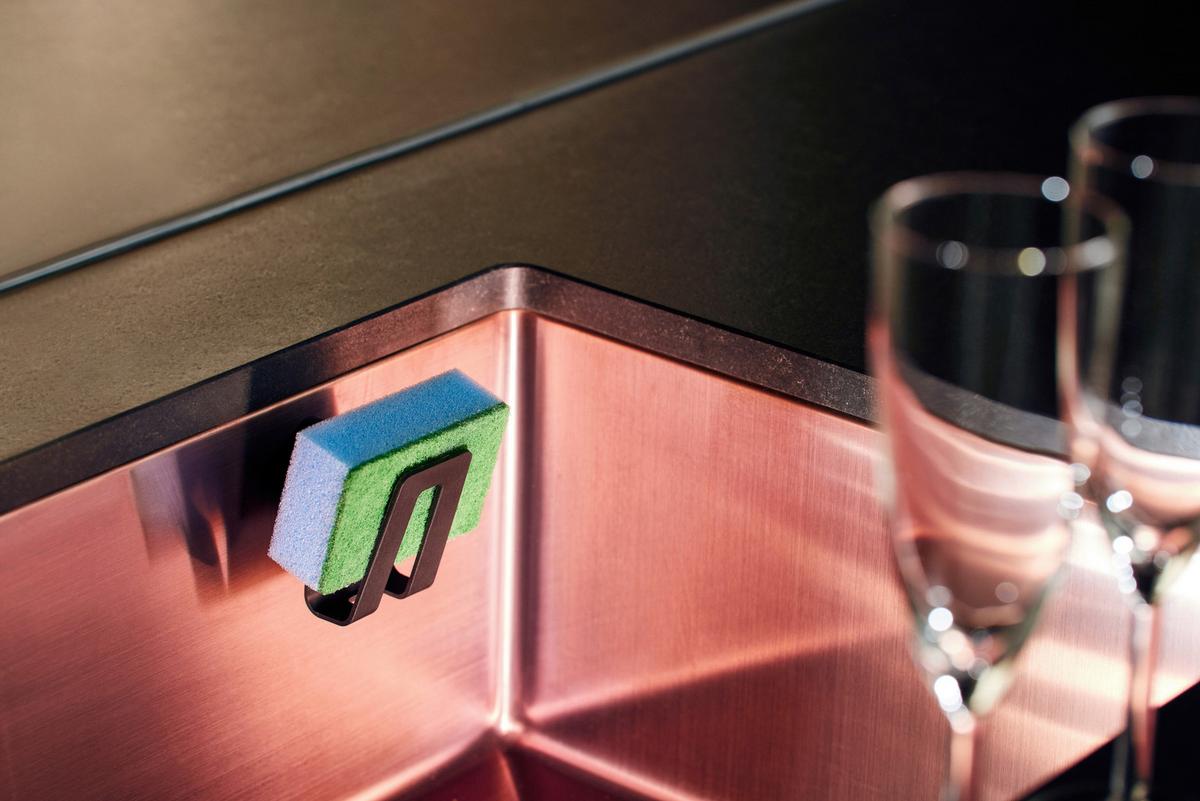 Schwammhalter Kunststoff, Schwarz,magnetisch - Schwarz, Trend, Kunststoff (7/5/7.5cm) - HAPPY SINKS