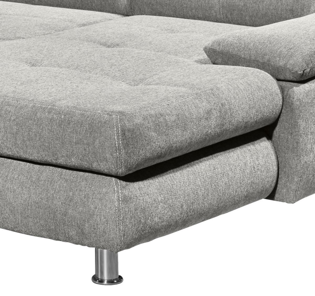 Sedací souprava ALBA U, levá, stříbrná, úl.prostor, lůžko - barvy stříbra, Moderní, textil/plast (233/349/177cm) - MID.YOU