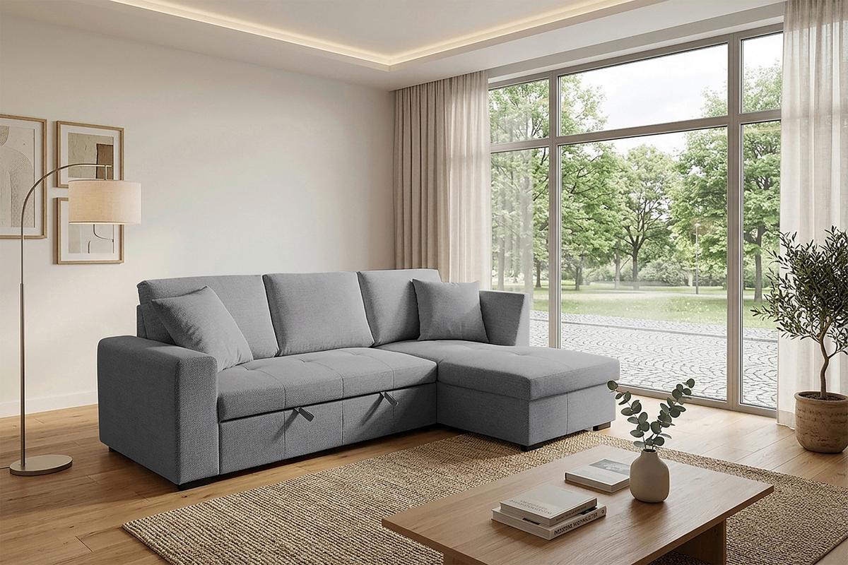 Ecksofa Lukas Grau S: 239x158 Cm - Grau, Trend, Textil (239/158cm)