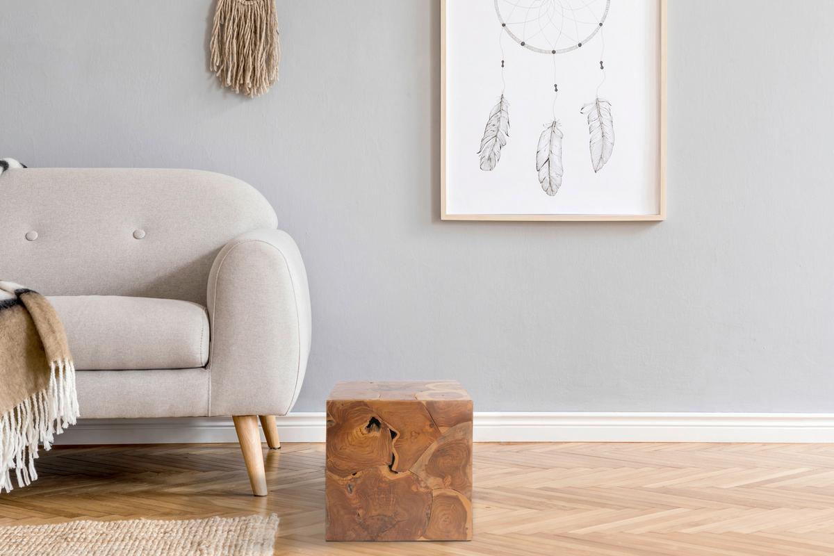 Beistelltisch aus Teakholz Radix, Natur - Klar, Natur, Holz (45/45/45cm) - Kayoom