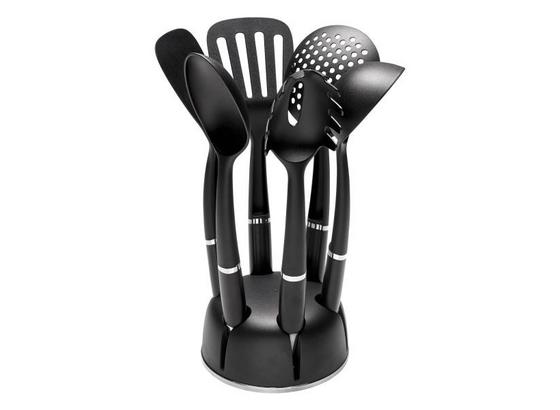 Sada Kuchyňského Náčiní Anita 7-dílná - černá/barvy chromu, umělá hmota (24/34cm) - Premium Living Sada Kuchyňského Náčiní Anita 7-dílná - černá/barvy chromu, umělá hmota (24/34cm) - Premium Living