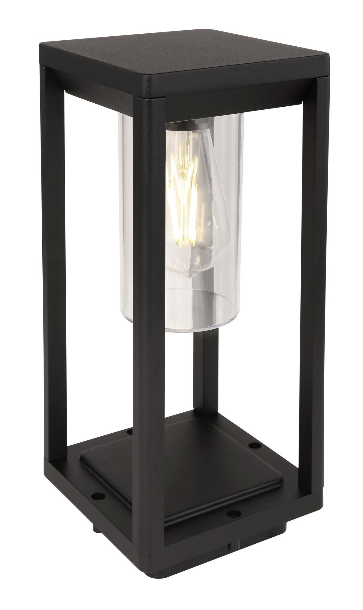 Außenleuchte Candela 15 Watt Aluminium - Klar/Schwarz, Basics, Kunststoff/Metall (15/15/35cm) - Globo