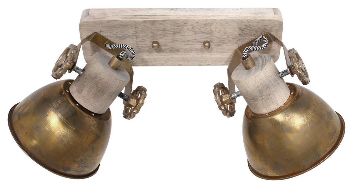 Deckenspots Gearwood - Anthrazit, Trend, Holz/Metall (32/19/17cm)