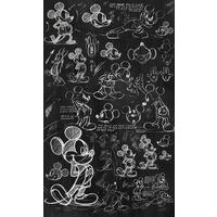 Vliestapete Mickey Chalkboard - Schwarz/Weiß, Basics (120/200cm) - Komar
