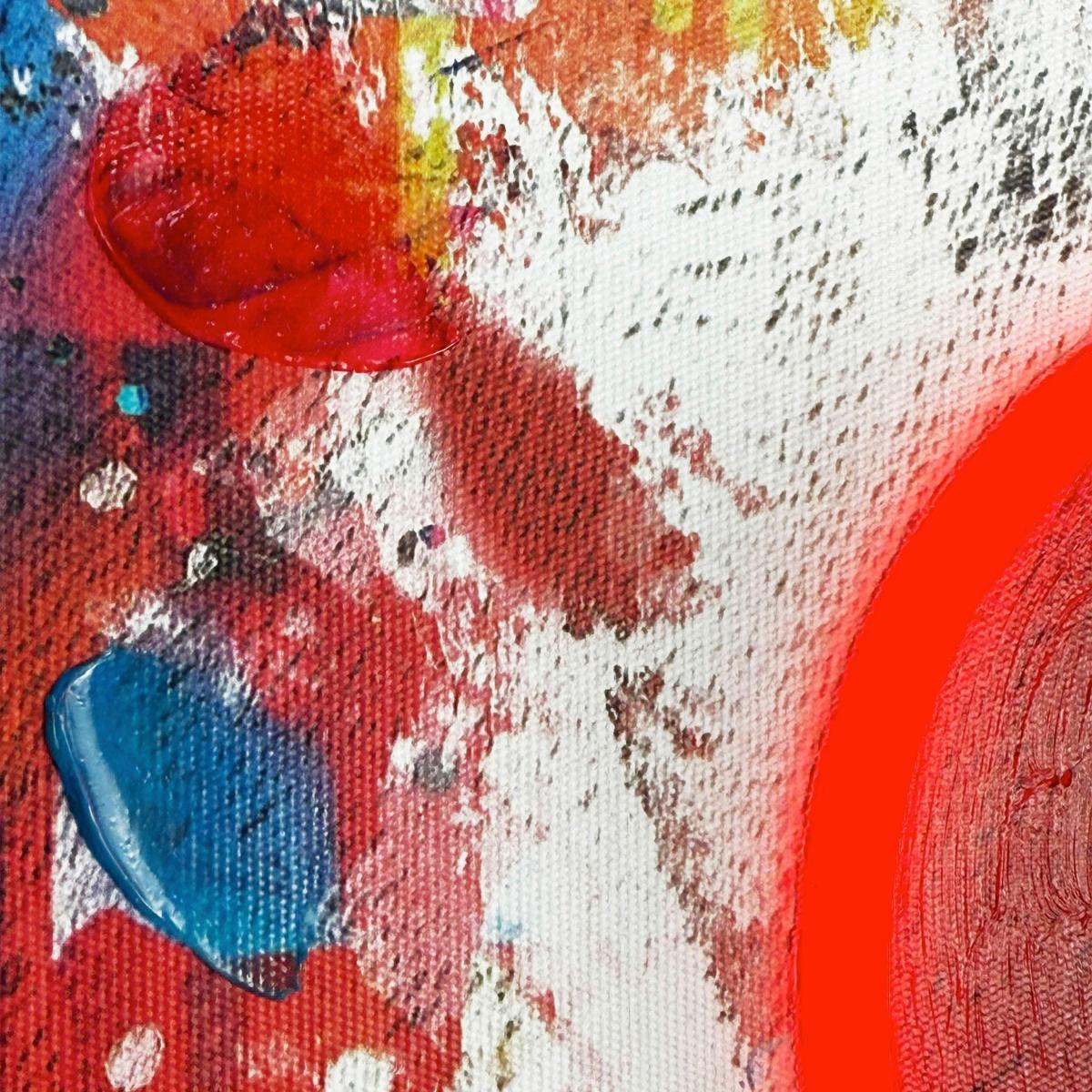 LED-Bild Neon Balloon Girl - Rot/Schwarz, Basics, Holzwerkstoff/Kunststoff (70/100/3,5cm)