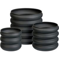 Übertopf-set Selina - Dunkelgrau, Basics, Metall (30/28/30cm)