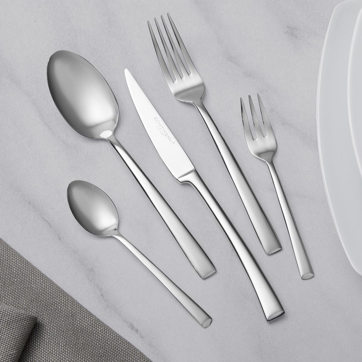 Besteckset 30-Teilig Avelino für 6 Personen - Edelstahlfarben, Trend, Metall - Echtwerk