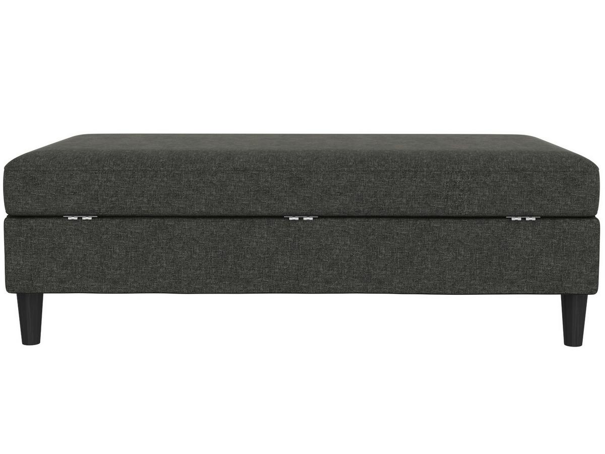 Hocker Hannover Anthrazit, mit Stauraum - Anthrazit/Schwarz, Basics, Textil (130/43/69cm) - Livetastic