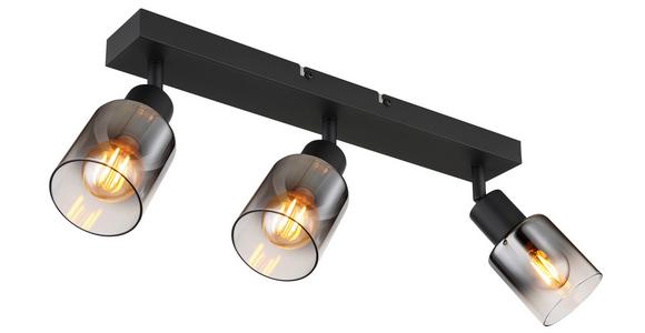 Strahler Timo 3-flammig Verstellbar Ø 7 Cm - Schwarz, MODERN, Glas/Metall (41/7/14cm) - Luca Bessoni
