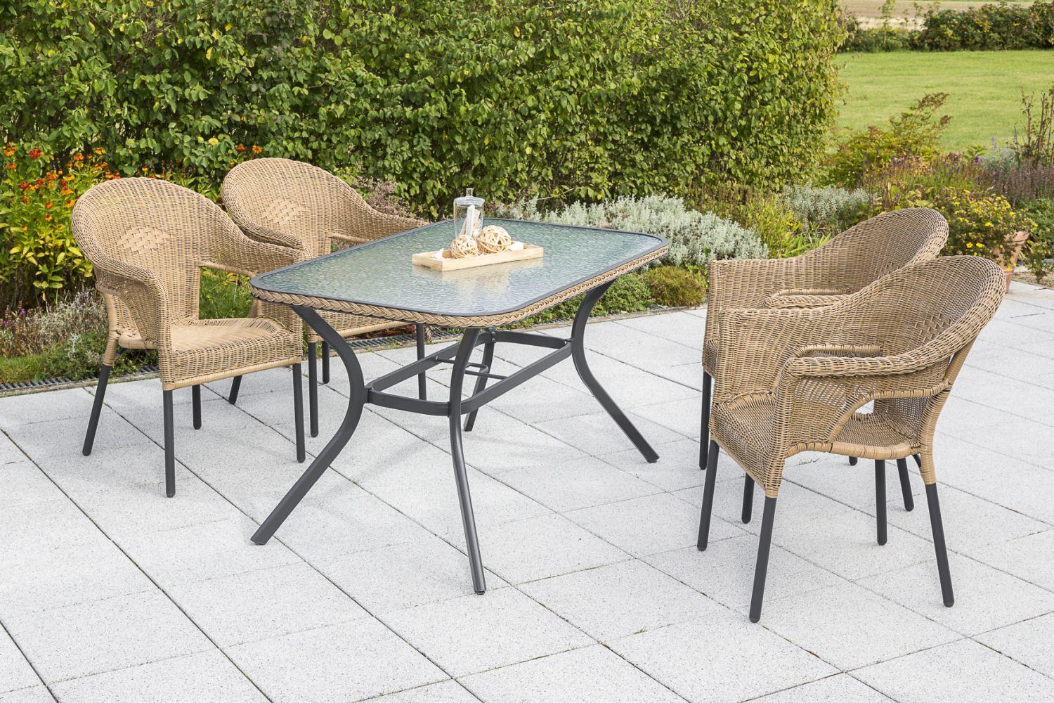 Gartentisch Ravenna Metall/ Glas L: 150 Cm