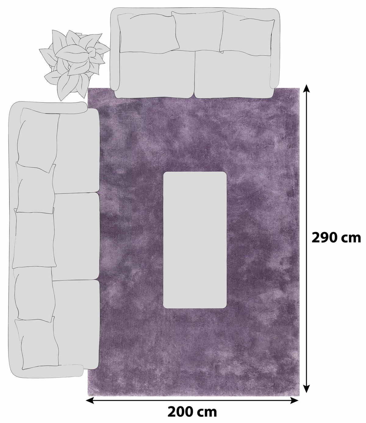 Hochflorteppich Relaxx Lila 200x290 Cm - Lila, Basics, Textil (200/290cm) - Esprit