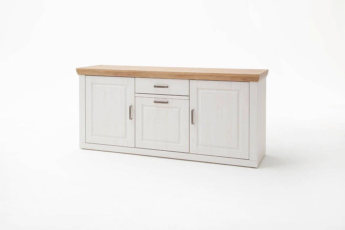 Sideboard 183 cm Brixen Eiche/Pinie Dekor - Eichefarben/Schwarz, Basics, Holzwerkstoff (183/85/50cm) - Livetastic
