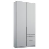 Drehtürenschrank mit Laden 91 cm Alabama, Seidengrau - Hellgrau, MODERN, Holzwerkstoff (91/229/54cm)