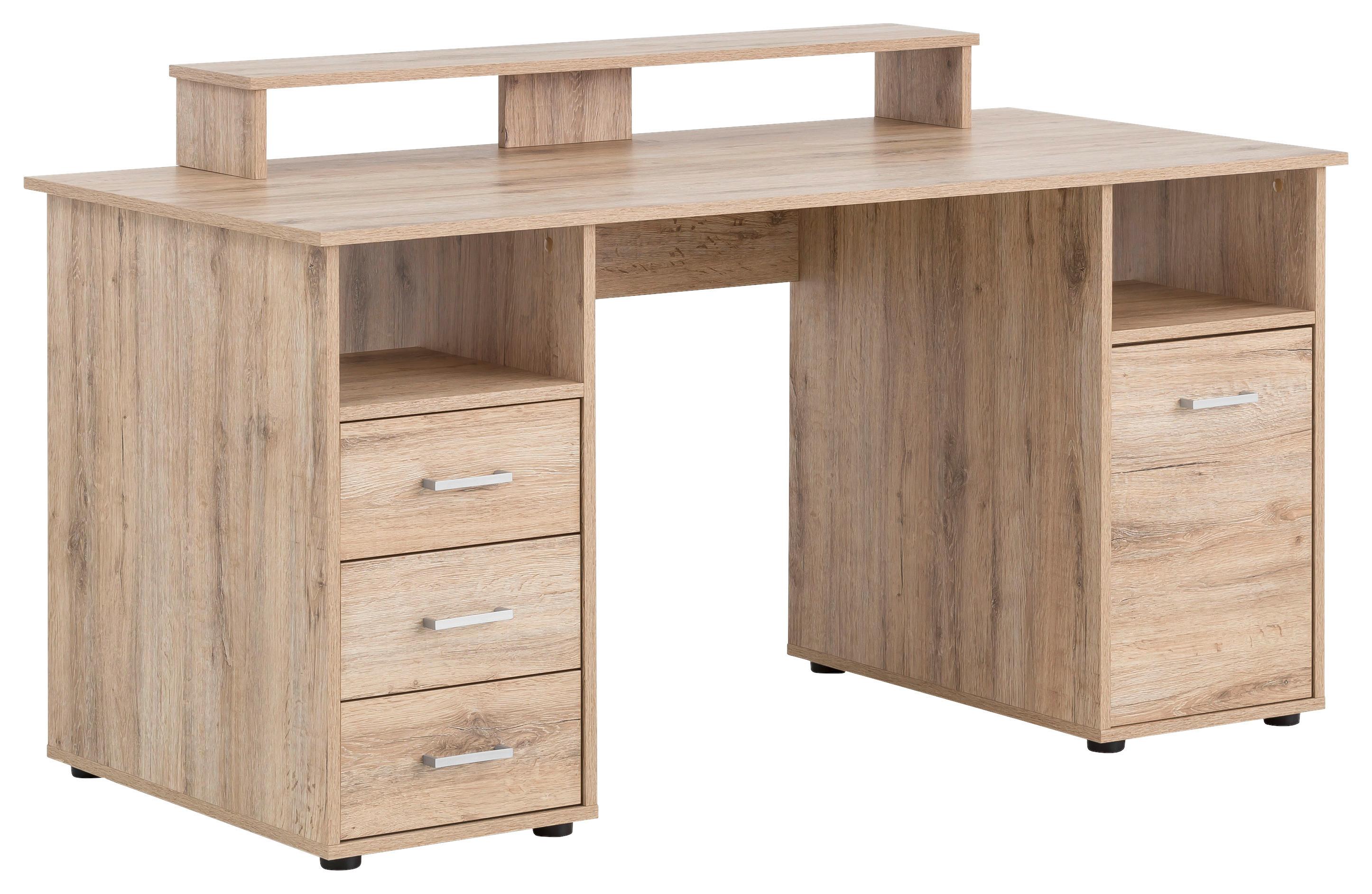 Schreibtisch B 70 cm H 70,4 cm Niels, Wild Eiche - Wildeiche/Schwarz, MODERN, Holzwerkstoff (150/70/70,4cm)