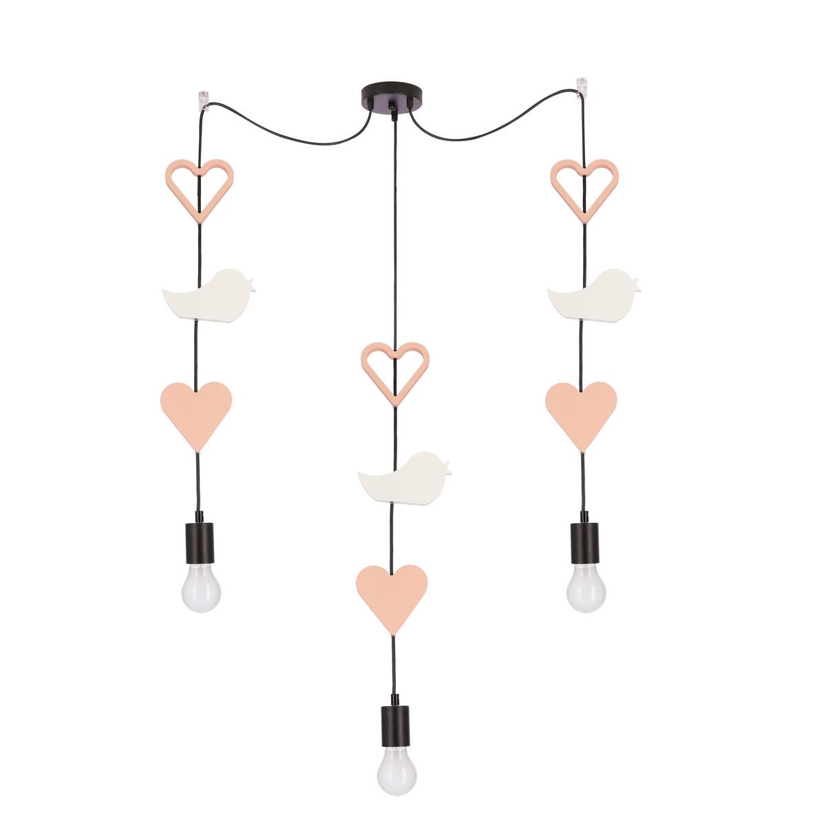 Kinderhängeleuchte 33-28488 Trio Hhh - Pink/Weiß, Basics, Holzwerkstoff/Metall (100/15/100cm)