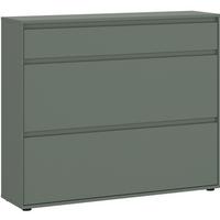 Schuhschrank Zapato Salbeigrün B: 111,5cm - Salbeigrün, Design, Holzwerkstoff (111,5/96,8/35,3cm) - Livetastic