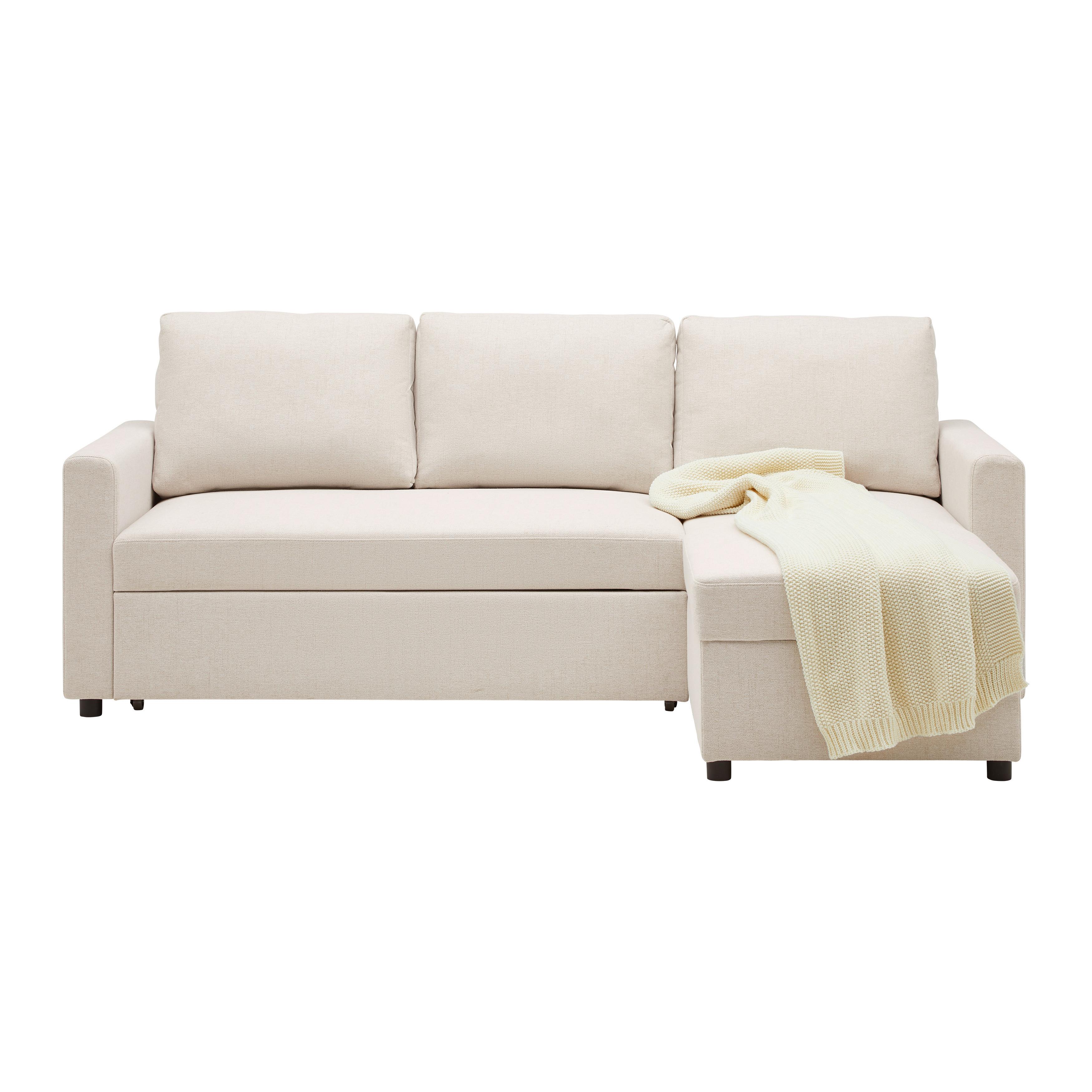 Rohová sedačka VICTORIA, oboustranná, béžová - černá/béžová, Moderní, kov/dřevo (215/82/145cm) - P & B