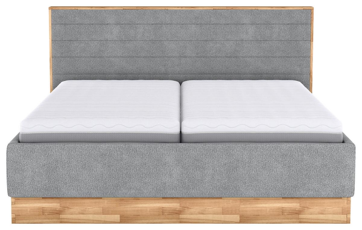 Kárpitozott Ágy Peseta 160/200cm - bükkszínű/antracit, faalapú anyag/textil (160/200cm) - MID.YOU